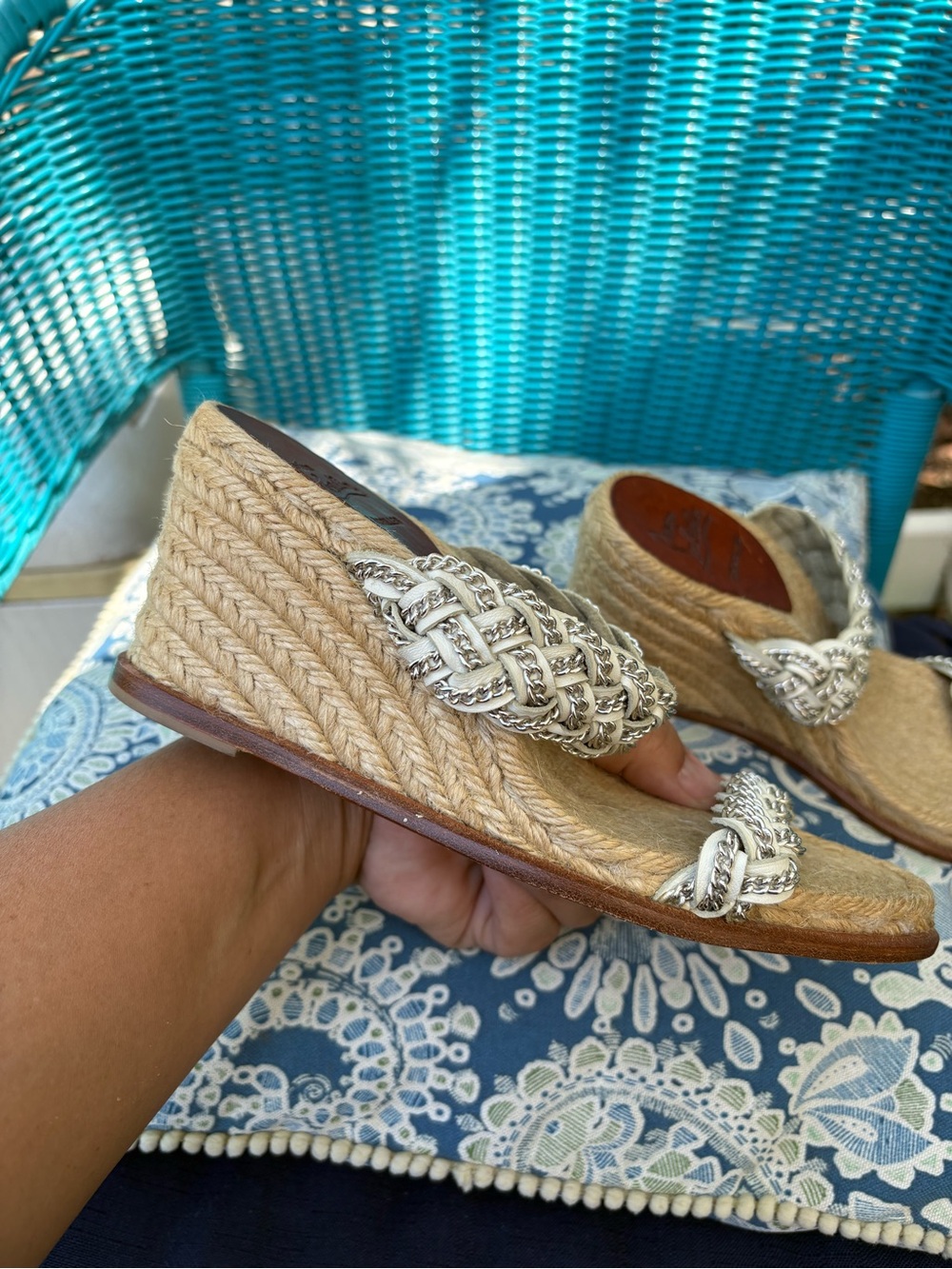 Christian Louboutin Leather Patterned Espadrilles Gently Worn EUC Size 36 - Picture 10 of 10